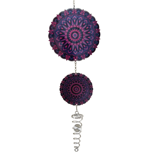 Häng.Mandala 15 Edelstahl lila