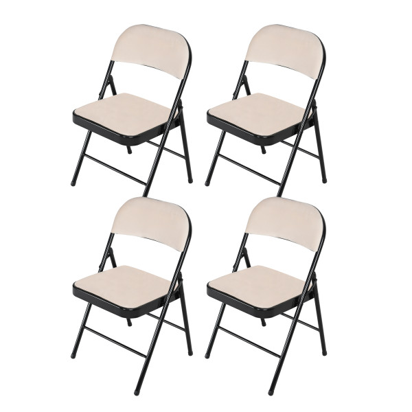 Klappstuhl Wedigo Velvet Beige 4er Set