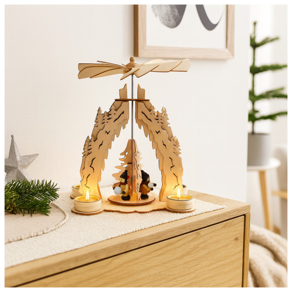 Tischpyramide Schneeball