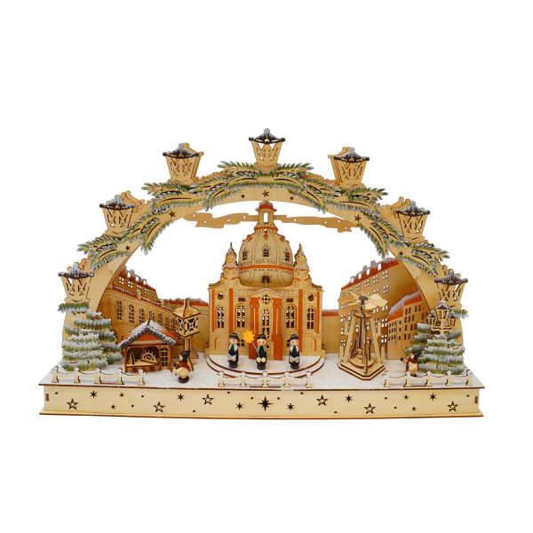 LED Lichterbogen 60 cm mit Kirche und Sternsinger