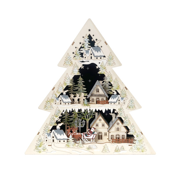 Schwibbogen Weihnachtsmann zu Besuch