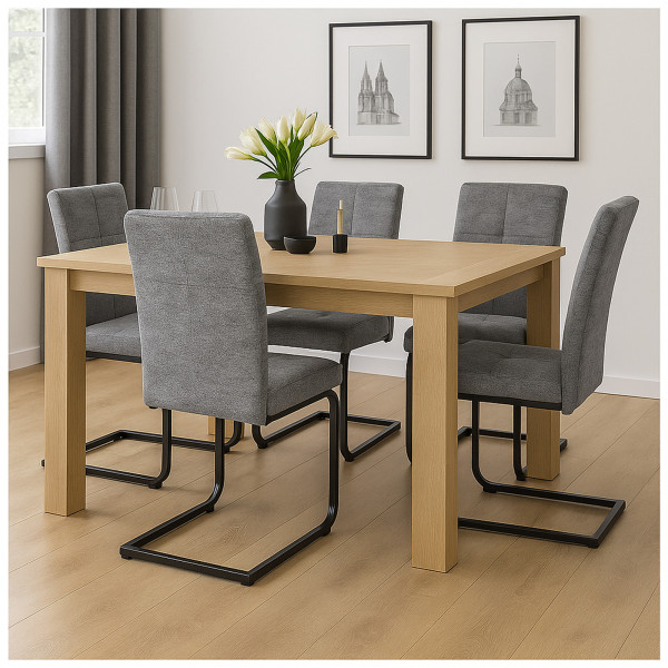 HTI-Living Kinsey Grau 4er-Set Esszimmerstuhl