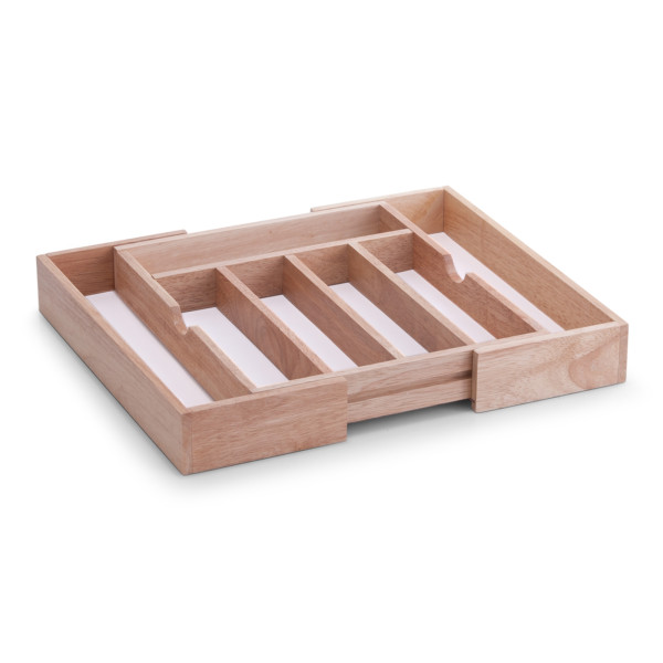 Besteckkasten, ausziehbar, Gummibaum/Melamin