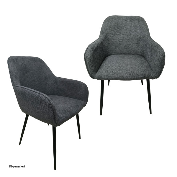 Stuhl Albany grau waffle 2er