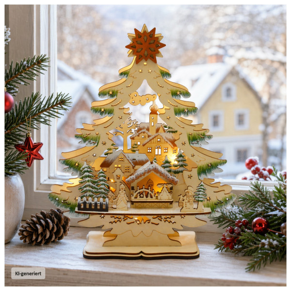 Weihnachtsdeko verschneites Dorf