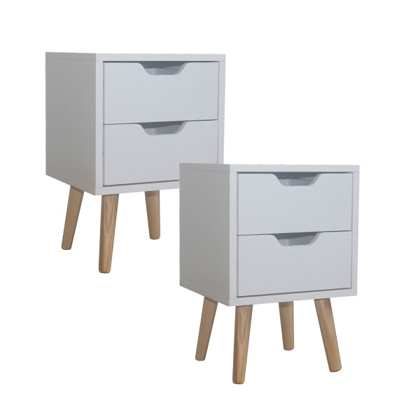 Nachtschrank 2 Schubk. Thekla 2945 Weiß 2er Set