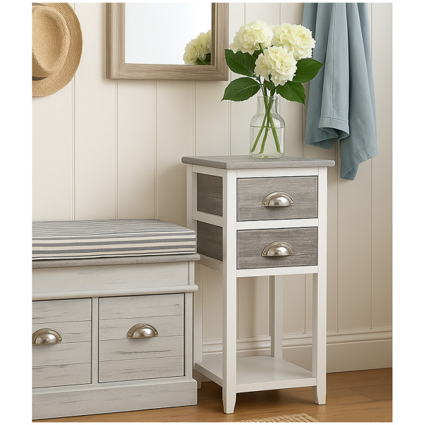 Beistelltisch Mia hoch weiß grau