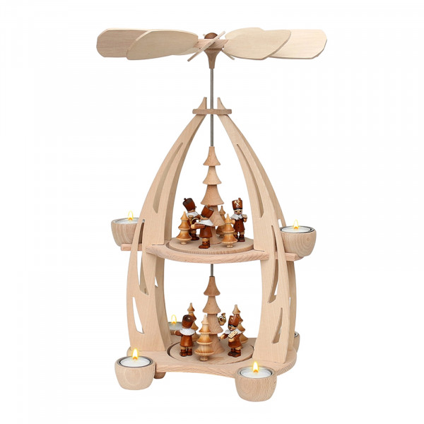 Sigro Bergleute Tischpyramide mit 6 Teelichtern