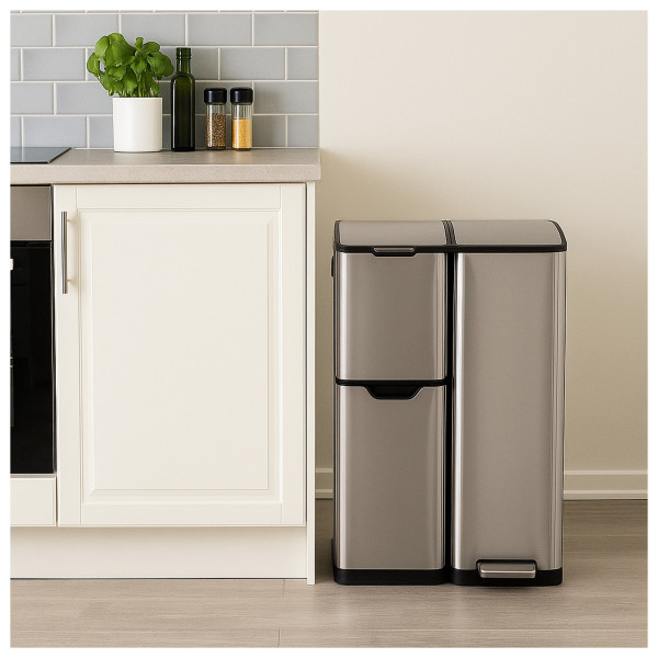 Mülltrennsystem Jannik 60L Silber