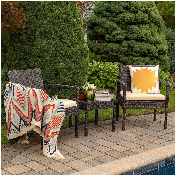 Terrassenmöbel Santadi Braun Kissen Beige