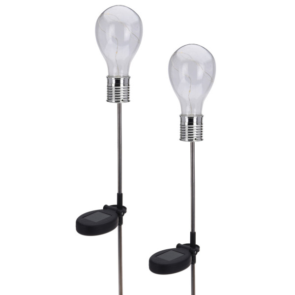 Koopman Glühbirnenform Solarleuchte 2er Set