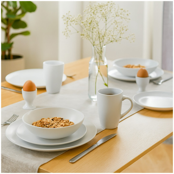 NTK-Collection Geschirr-Set für 4 Personen 20-teiliges Tafelservice in Weiß