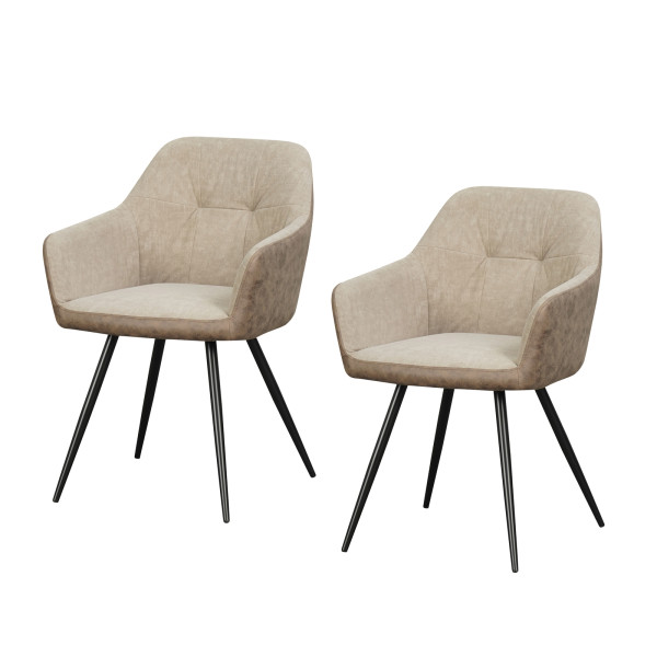 Stuhl Joschka Antikbraun/Taupe 2er Set