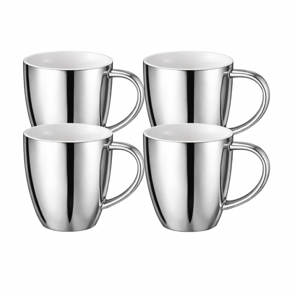 Vtwonen Becher mit Henkel silberfarben 250 ml set mit 2