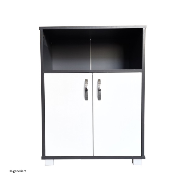 Küchenschrank Blanca Grau Weiß