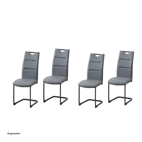 Schwingstuhl DannyP PU Grau 4er Set
