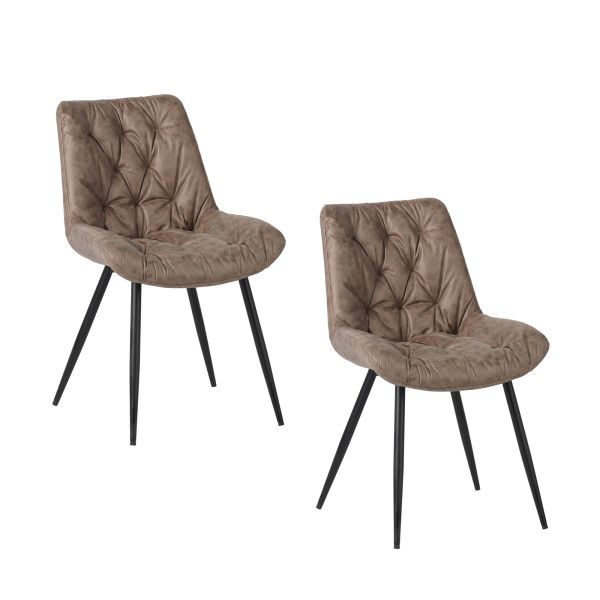 Stuhl Loryn 2er Set Antikhellbraun