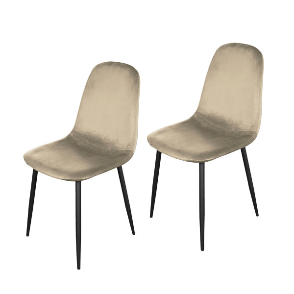 Stuhl Savannah Velvet Creme 2er-Set