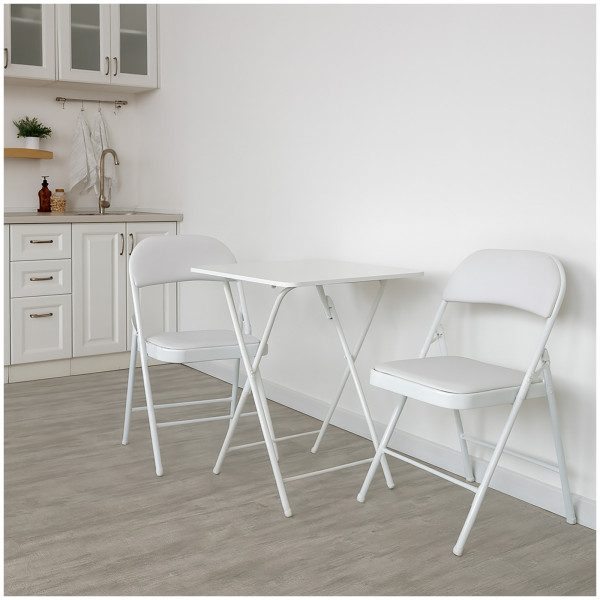 HTI-Living Metallgestell und PVC Bezug 2er Set Klappstühle mit Polsterung