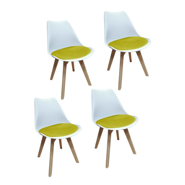 HTI-Living Skandinavischer Look für Esszimmer und Küche Design-Stühle mit Kunststoffschale und Samt-