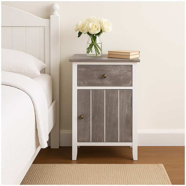 HTI-Living Mia Landhaus Türanschlag rechts Nachtschrank