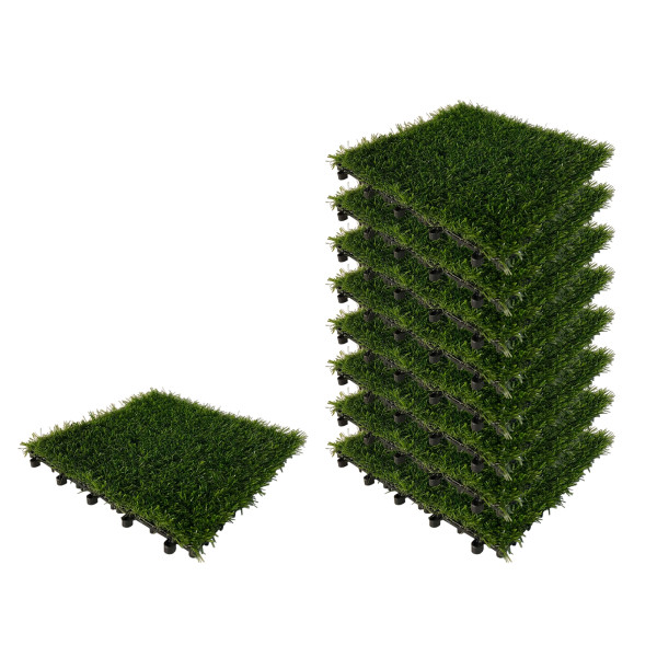 Kunstrasenplatten Nessa, Klick, 9teilig, grün