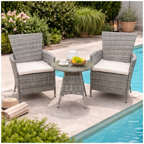 Outdoorset Amelia grau Polyrattan