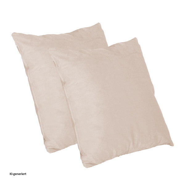 Kissen Nathalie Unifarben Beige 2er-Set