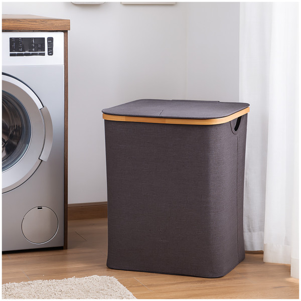 Grauer Wäschekorb Ilian Grau