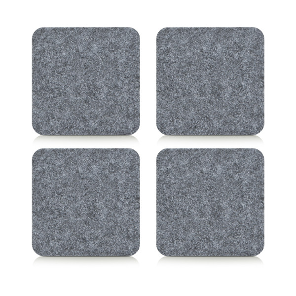 Glasuntersetzer-Set, 4-tlg., Filz, grau