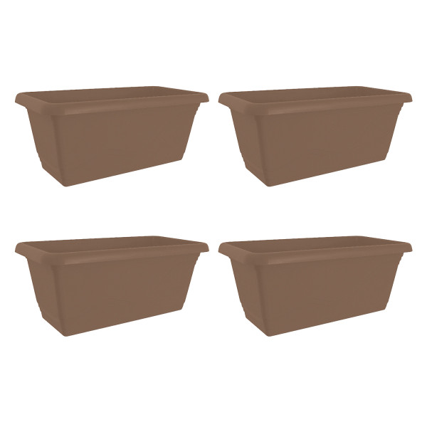 Blumenkasten mit Wasserspeiche 40 cm Taupe 4er Set