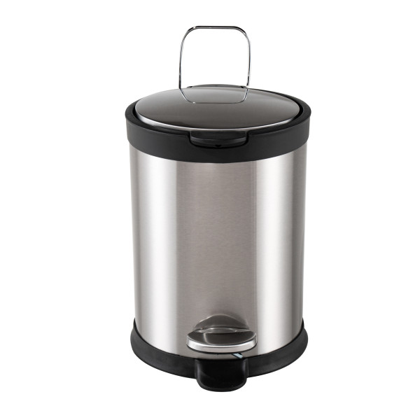 Treteimer Jannik 3L Silber/Schwarz