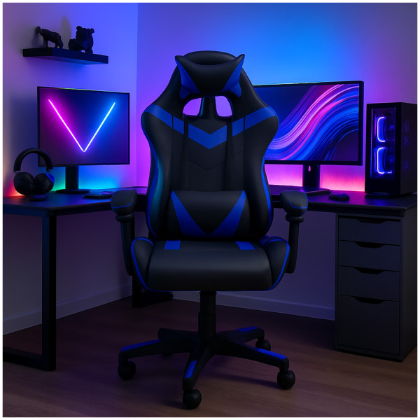 Krit racer gaming chair Schwarz-Blau