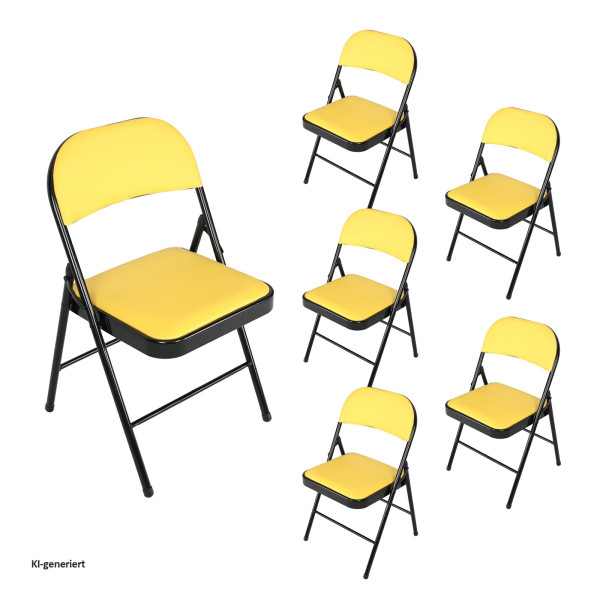Klappstuhl Wedigo PVC Gelb 6er Set