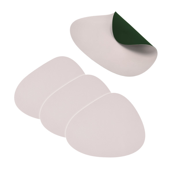 Tischset PVC Stone Piniengrün/Marshmallow 4er