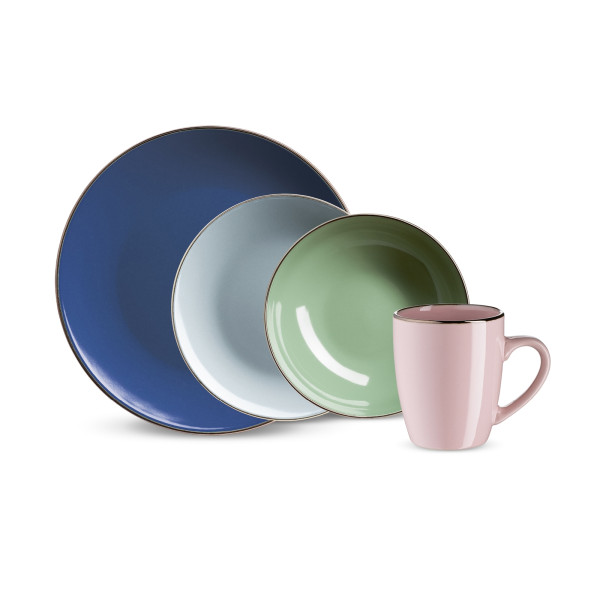 Kombiset 16-tlg. 4-farbig sort.