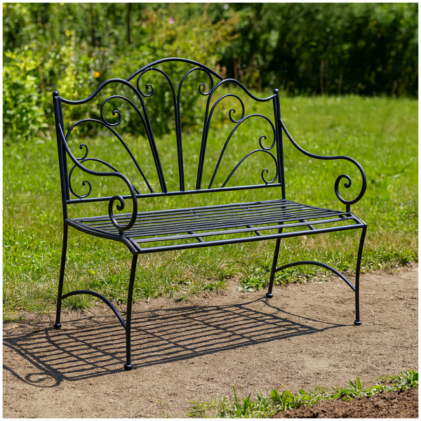 Gartenbank Celia-01 Schwarz Metall