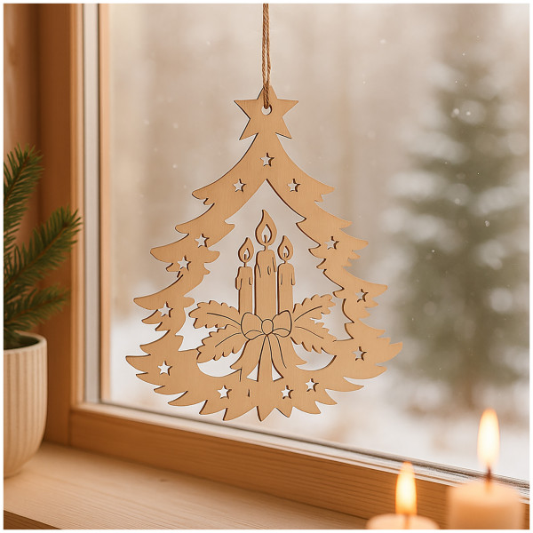 Weihnachtsdeko zum hängen Adventskerze