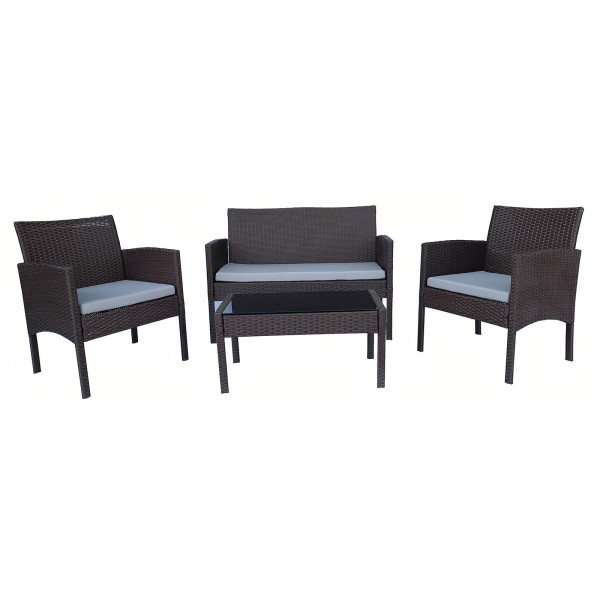 HTI-Living Zita Braun-Beige Outdoor Möbel 4-teiliges Set