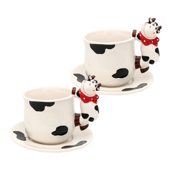 Dolomite Tasse mit Teller Kuh 2er-Set
