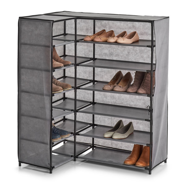 Textil-Schuhregal, Vlies/Metall