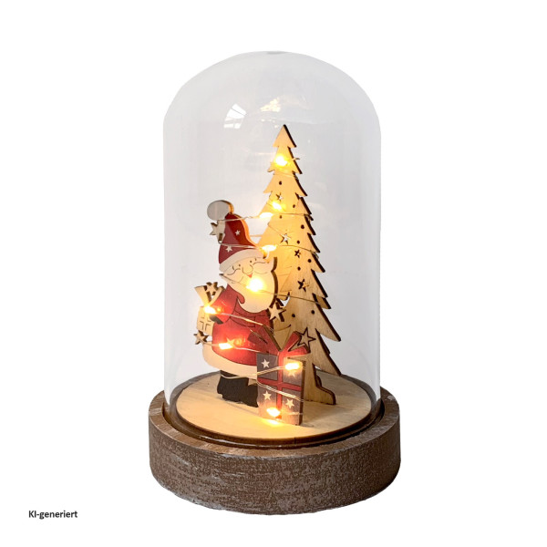 Weihnachtsdeko Weihnachtsmann mit Geschenk Natur