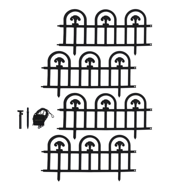 Zierzaun Nessa Solar, Bogen, 20-teilig, schwarz