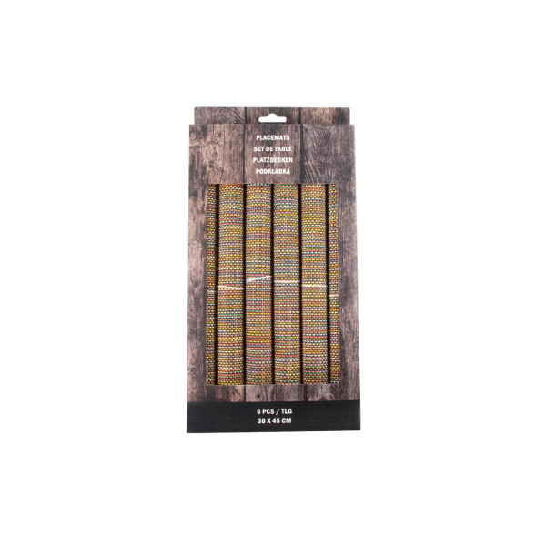 Tischset s/6 Polyester 30x45 mehrfarbig