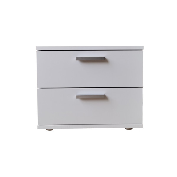 HTI-Living Nina Nachtschrank Weiß mit 2 Schubladen
