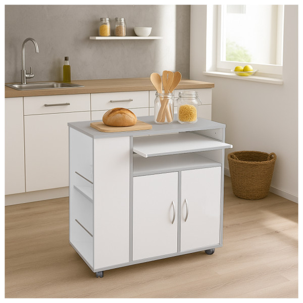 Küchenschrank Thekla 7680 weiss silber