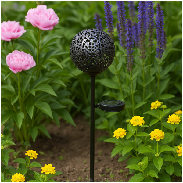 HTI-Living Flower braun Solarlampe Luna