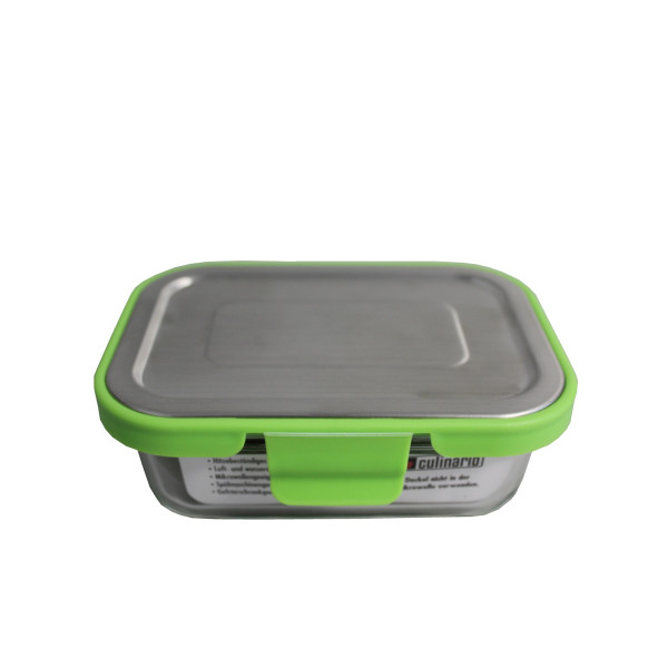 Glas-Frischhaltedose mit Edelstahl Deckel 370 ml,