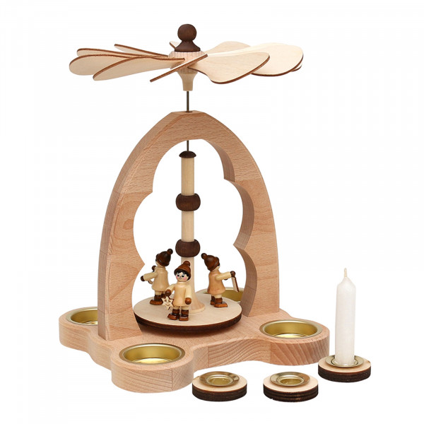 SIGRO für Teelichter und Kerzen Holz Tischpyramide