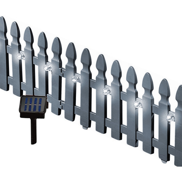 Zierzaun Nessa Solar, Gartenzaun, 4teilig, Grau